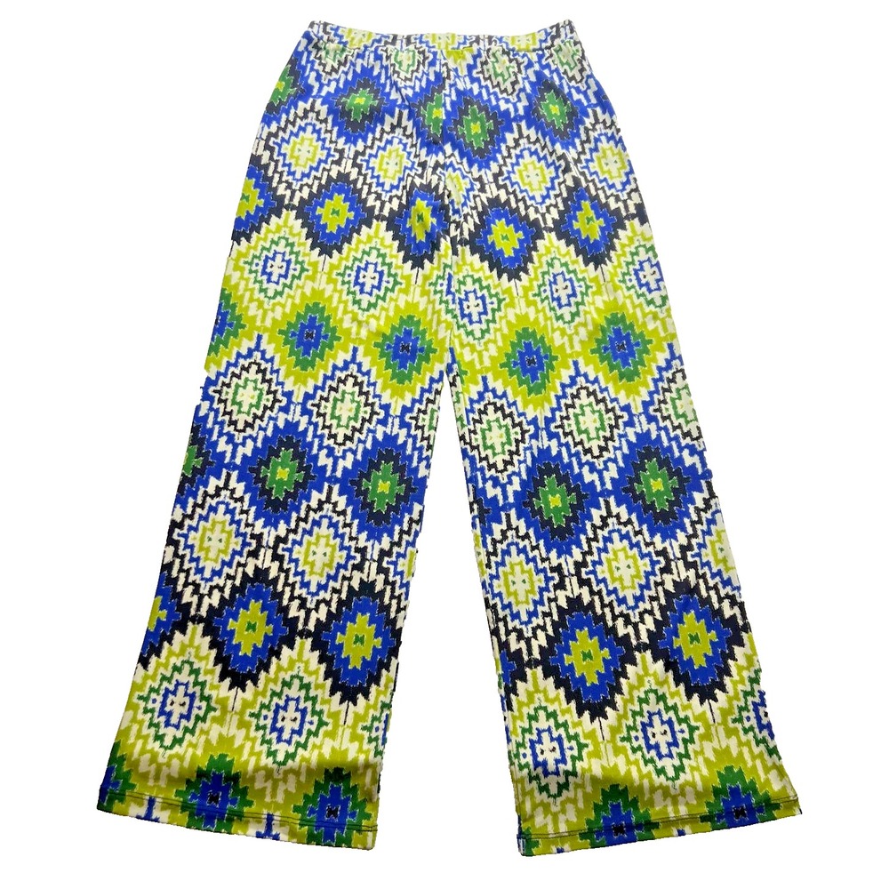 CHA CHA VENTE Womens Wide Leg Pull On Elastic Waist Pants M Hippy Psychedelic - Picture 2 of 10